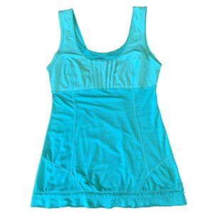 LULULEMON Athletica Womens Tank Top Size 4 Teal Aqua Yoga Tee Green Gym Running
